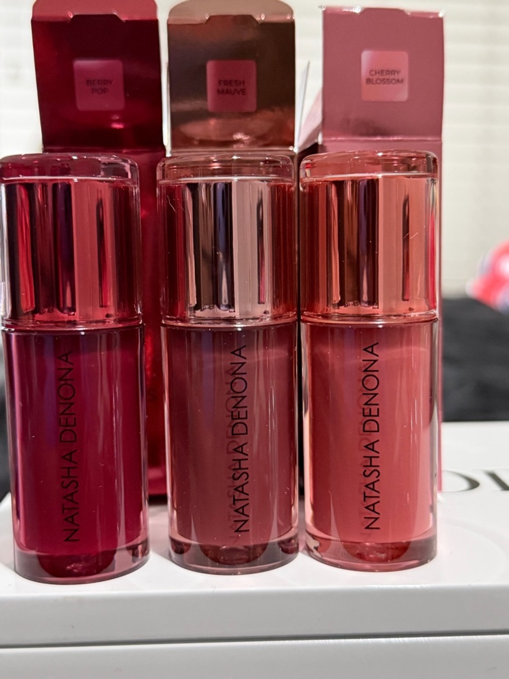 Natasha Denona Liquid Lipstick Set — Berry Pop, Fresh Mauve, Cherry Blossom